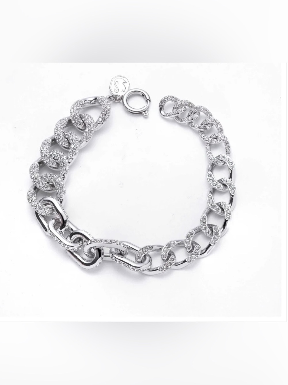 NEW Swarovski Dextera Silver Pavé Silver Chain Bracelet